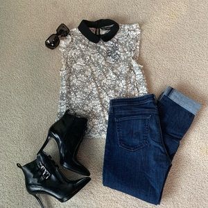 Zara Sleeveless Lace Top Size M